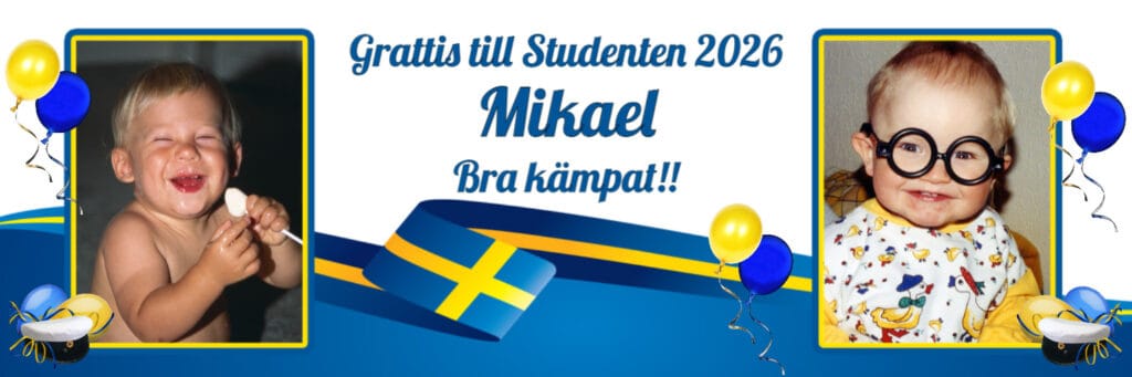 Studentbanderoll, vattentät inkl öljetter